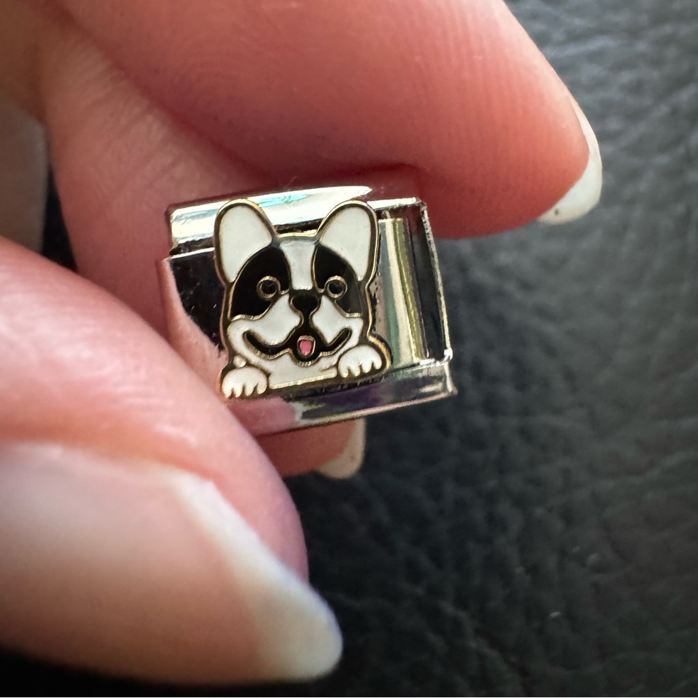 Stainless Steel French Bulldog Italian Charm for Charm Bracelet